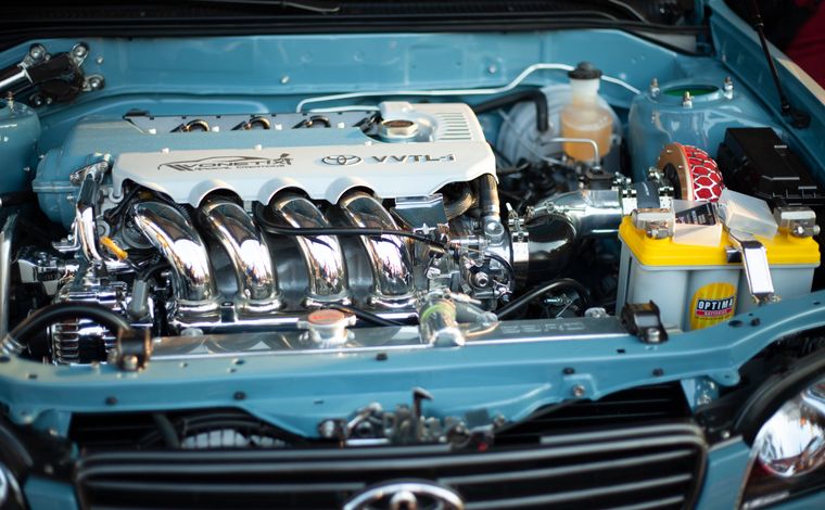 Engine bay opened up for diagnostics