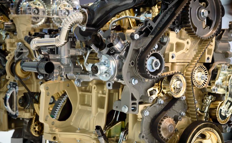 Modern car engine and drivetrain components
